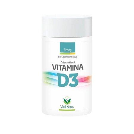 Vitamina D3 60 comprimidos - 5mcg - Vital Natus 2000ui - Saúde Pura