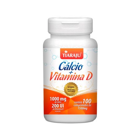 Cálcio + Vitamina D 100 Cápsulas - Tiaraju